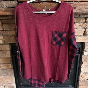 Red Plaid Long Sleeve Shirt